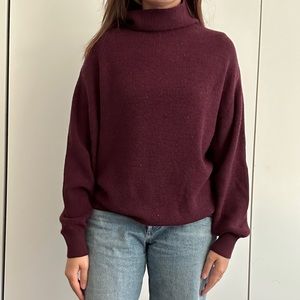 Aritzia Wilfred burgundy cowl sweater, XS
